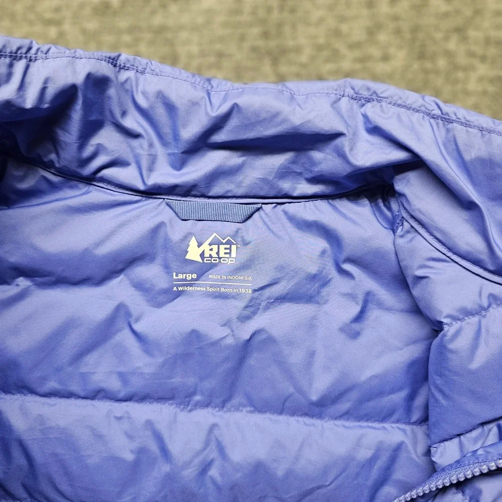 REI Co-op 650 Down Jacket Girls Large Blue Puffer Full Zip 221696